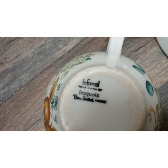 Iroquois Informal Old Orchard Tea/Coffee Cup Ben Seibel Vintage MCM Set Of 2 - Picture 4 of 6